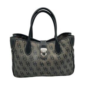 Dooney & Bourke Black Canvas & Leather  Convertible Satchel With Wallets